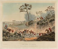 [Fox-hunting] set of four: (4) Fox run to Earth / View of Popes Pit, Near Walton Heath