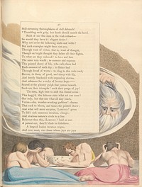 Young's Night Thoughts, Page 57, "Trembling each gulp, lest death should snatch the bowl" by William Blake.