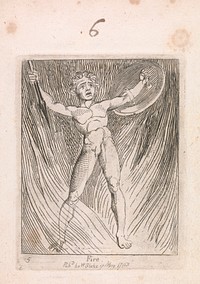 For Children. The Gates of Paradise, Plate 7, "Fire" by William Blake.