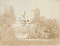 Landscape of Trees, and Ruins by Sir Robert Smirke the younger