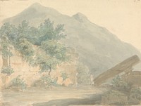 Landscape of Stone Ruins and Mountains Views by Sir Robert Smirke the younger