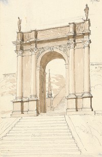 Arched Gate at the Landing of a Multi-Tiered Staircase by Sir Robert Smirke the younger