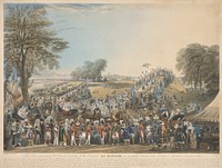 Ad Montem at Eton. (With this print is an admission ticket to the Royal Enclosure on a board inscribed the Last Montem 1844, and an Order of the Day