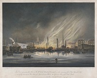 The Fire in H.M. Dockyard at Devonport on the Morning of the 27th of September 1840