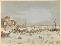 View of the Thames off Three Cranes Wharf when frozen, Monday 31st January to Saturday 5th February 1814