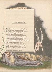 Young's Night Thoughts, Page 1, "Swift on His Downy Pinion Flies from Woe"