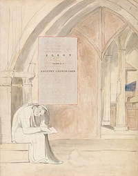 The Poems of Thomas Gray, Design 105, "Elegy Written in a Country Church-Yard." by William Blake. Original from Yale Center for British Art.