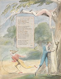 The Poems of Thomas Gray, Design 17, "Ode on a Distant Prospect of Eton College." by William Blake. Original from Yale Center for British Art.