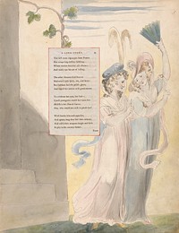 The Poems of Thomas Gray, Design 27, "A Long Story." by William Blake. Original public domain image from Yale Center for British Art.