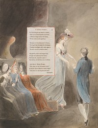 The Poems of Thomas Gray, Design 33, "A Long Story." by William Blake. Original from Yale Center for British Art.