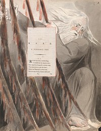 The Poems of Thomas Gray, Design 55, "The Bard." by William Blake. Original public domain image from Yale Center for British Art.