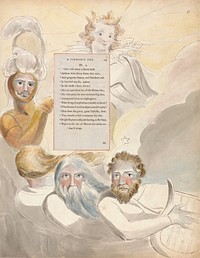 The Poems of Thomas Gray, Design 63, "The Bard." by William Blake. Original public domain image from Yale Center for British Art.