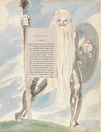 The Poems of Thomas Gray, Design 69, "The Fatal Sisters." by William Blake. Original public domain image from Yale Center for British Art.