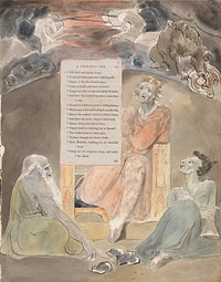 The Poems of Thomas Gray, Design 61, "The Bard." by William Blake. Original from Yale Center for British Art.