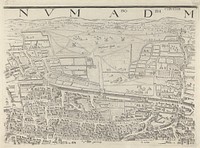 Londinum Antique, this plan shows the ancient extent of the famous cities of London and Westminster as it was near the begining of the Reign of Queen Elizabeth (8 sheets) Vertue, Soc. Antiq., Lond. Exxudit 1737