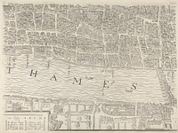 Londinum Antique, this plan shows the ancient extent of the famous cities of London and Westminster as it was near the begining of the Reign of Queen Elizabeth (8 sheets) Vertue, Soc. Antiq., Lond. Exxudit 1737