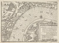 Londinum Antique, this plan shows the ancient extent of the famous cities of London and Westminster as it was near the begining of the Reign of Queen Elizabeth (8 sheets) Vertue, Soc. Antiq., Lond. Exxudit 1737