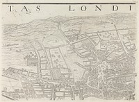 Londinum Antique, this plan shows the ancient extent of the famous cities of London and Westminster as it was near the begining of the Reign of Queen Elizabeth (8 sheets) Vertue, Soc. Antiq., Lond. Exxudit 1737