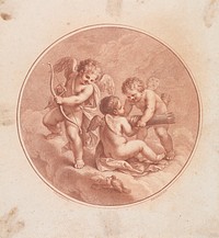 Three Cupids With Bows & Arrows, And Two Doves by Francesco Bartolozzi 