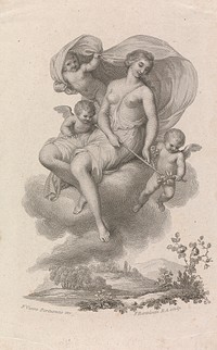 Venus with three Cupids in the Sky by Francesco Bartolozzi 