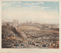 A View of St. Katharine's Dock in the Month of January, 1828