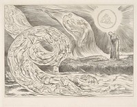 pl. 1: The Circle of the Lustful [' ...and like a corpse fell to the ground' Hell; Canto v. line 137.] by William Blake. Original from Yale Center for British Art.