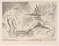 Pl. 2: Ciampolo Tormented by the Devils ['...seiz'd on his arm, / And mangled bore away the sinewy part.' Hell; Canto xxii. line 70.] by William Blake. Original from Yale Center for British Art.