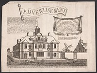 Advertisement [graphic] : All noble men and gentlemen that please to have their mansion houses design'd on copper plates, to be printed for composeing a volume of the prospects of the principall houses of England, may have them done by Mr Hen. Winstanley by way of subscription ...