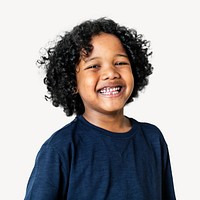 Cheerful black boy, isolated image