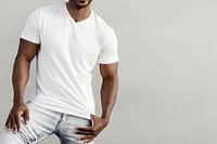 Men's casual clothing mockup psd, grey background