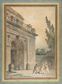 Visitors leaving a prison by Hubert Robert