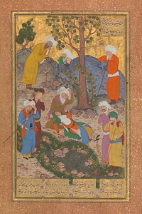 Shaikh San'an and the Christian Maiden", Folio 22v from a Mantiq al-Tayr (Language of the Birds)