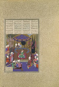 Zal Expounds the Mysteries of the Magi", Folio 87v from the Shahnama (Book of Kings) of Shah Tahmasp, Abu'l Qasim Firdausi (author)
