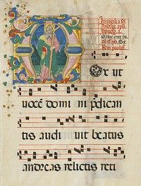 Manuscript Leaf with the Feast of Saint Andrew in an Initial M, from an Antiphonary