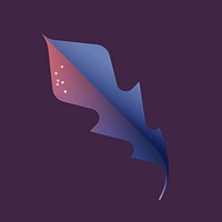 Purple geometric leaf illustration vector