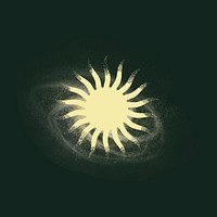 Celestial sun collage element psd