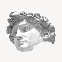 Greek statue head collage element psd