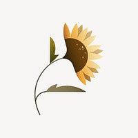 Geometric sunflower illustration vector