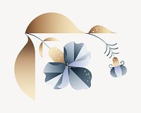 Geometric iris flower illustration vector