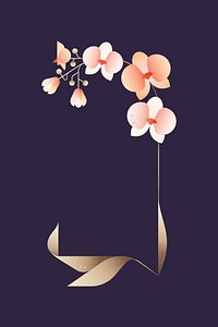 Orchid flower arch border vector