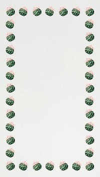 Cactus pattern border iPhone wallpaper