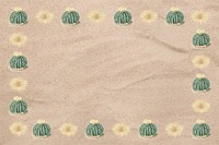Cactus pattern border, sand background design