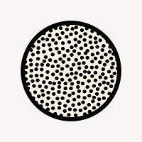 Beige dotted circle collage element vector