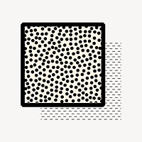 Beige dotted square collage element vector