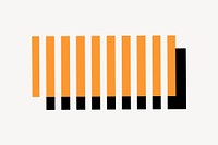 Orange stripes collage element vector