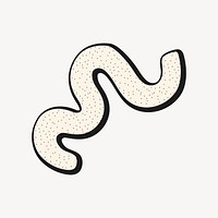 Beige squiggly shape vector