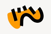 Orange squiggly shape vector