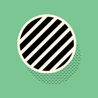 Striped circle collage element vector