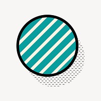 Striped circle collage element vector