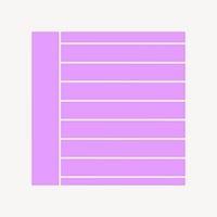Purple frame, notepaper collage element vector